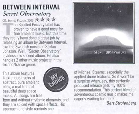 Review of Between Interval - Secret Observatory in E-dition mag